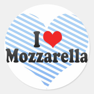 Sticker Rond J'aime le mozzarella