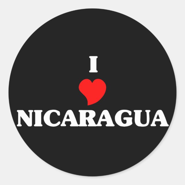 Sticker Rond J'aime le Nicaragua (Devant)