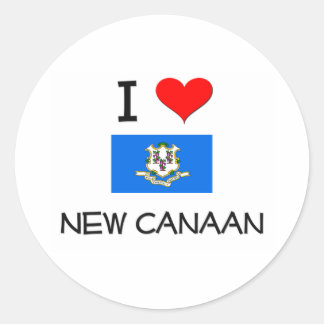 Sticker Rond J'Aime Le Nouveau Connecticut Canadien