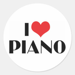 Sticker Rond J'aime le piano