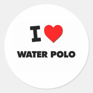 Sticker Rond J'aime le polo d'eau