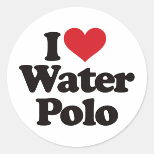 Sticker Rond J'aime le polo d'eau