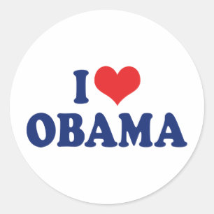 Sticker Rond J'aime le président Obama