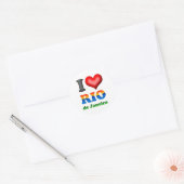 Sticker Rond J'aime le Rio de Janeiro, Brésil la ville (Enveloppe)
