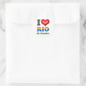 Sticker Rond J'aime le Rio de Janeiro, Brésil la ville (Sac)