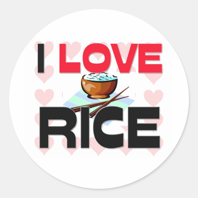 Sticker Rond J'Aime Le Riz (Devant)