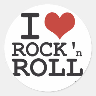 Sticker Rond J'aime le rock et le roll