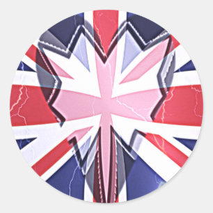 Sticker Rond "J'aime le Royaume-Uni" Impression d'art