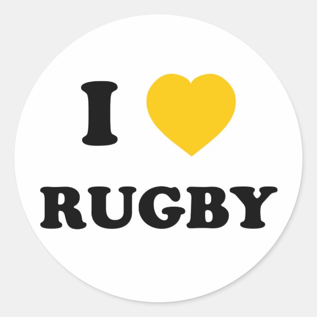 Sticker Rond J'Aime Le Rugby (Devant)