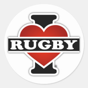 Sticker Rond J'Aime Le Rugby