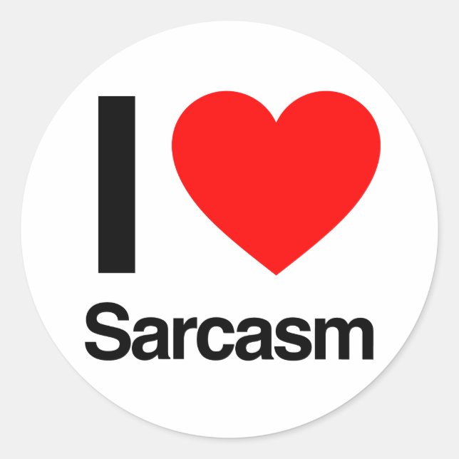 Sticker Rond j'aime le sarcasme (Devant)