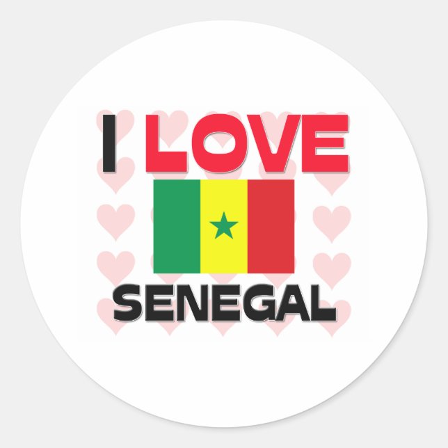 Sticker Rond J'aime le Sénégal (Devant)