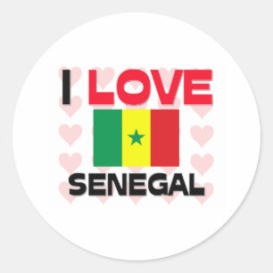 Sticker Rond J'aime le Sénégal
