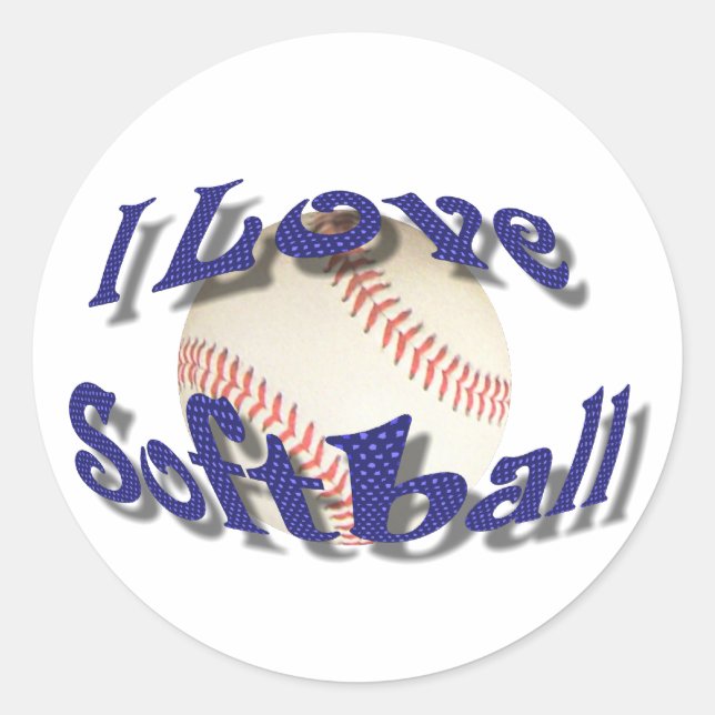 STICKER ROND J'AIME LE SOFTBALL-STICKER (Devant)