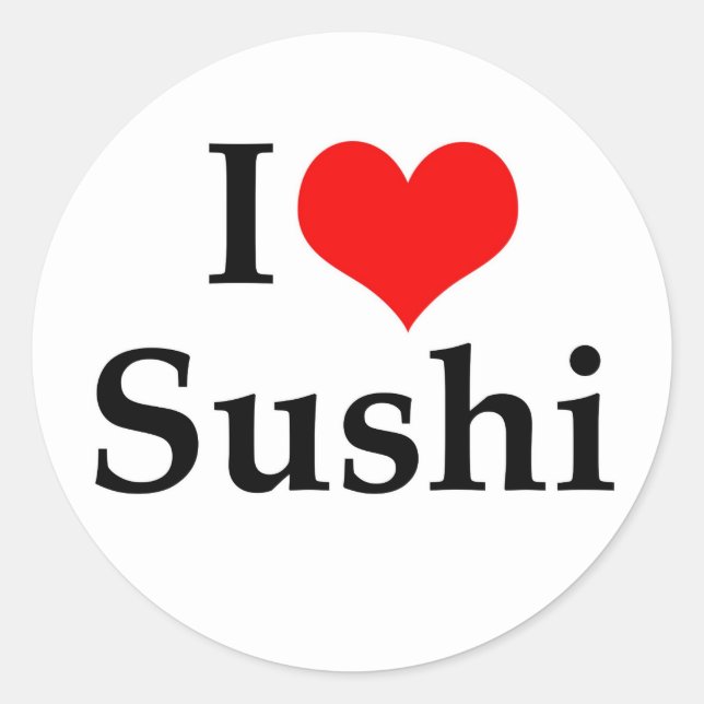 Sticker Rond J'Aime Le Sushi (Devant)