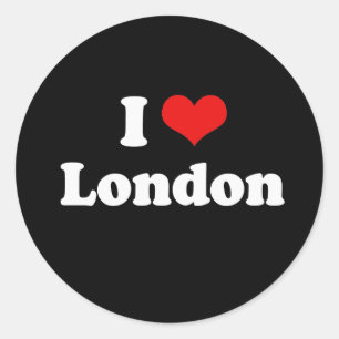 Sticker Rond J'aime le T-shirt de blanc de T-shirt de Londres
