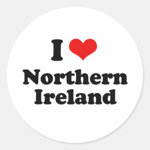 Sticker Rond J'aime le T-shirt de l'Irlande du Nord