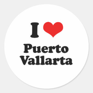 Sticker Rond J'aime le T-shirt de Puerto Vallarta