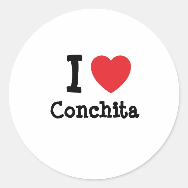 Sticker Rond J'aime le T-shirt du coeur de Conchita (Devant)
