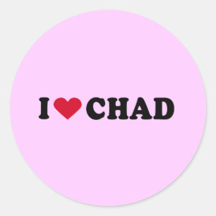 STICKER ROND J'AIME LE TCHAD