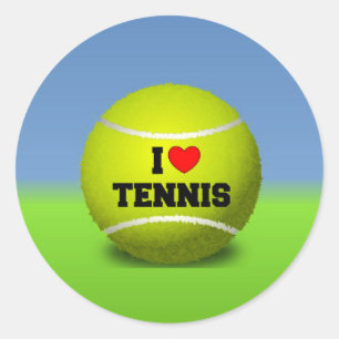 Sticker Rond J'aime le tennis