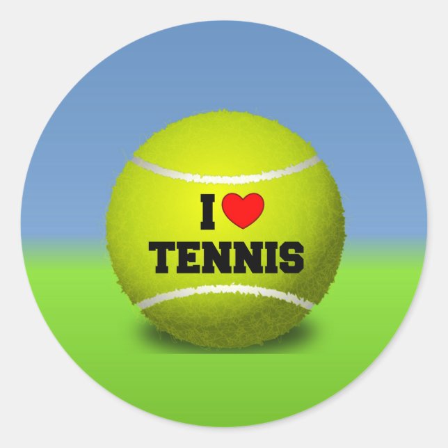 Sticker Rond J'aime le tennis (Devant)