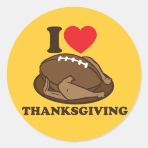 Sticker Rond J'aime le thanksgiving