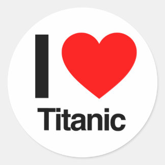 Sticker Rond j'aime le titanic