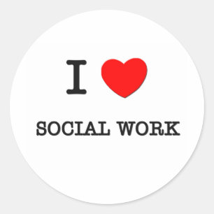 Sticker Rond J'aime le travail social