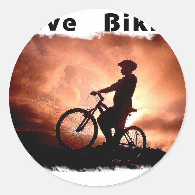 Sticker Rond J'Aime Le Vélo Gnarly (Devant)