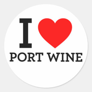 Sticker Rond J'Aime Le Vin De Port