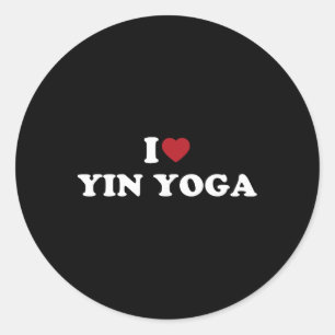 Sticker Rond J'aime le Yin Yoga, j'adore le Yin Yoga