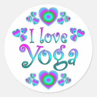 Sticker Rond J'aime le yoga