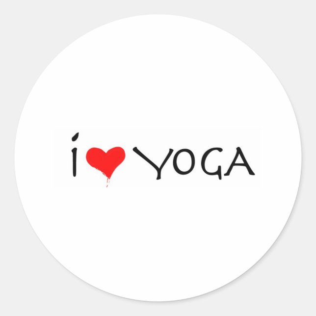 Sticker Rond j'aime le yoga (Devant)