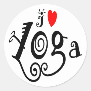 Sticker Rond J'aime le yoga
