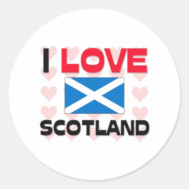 Sticker Rond J'aime l'Écosse (Devant)