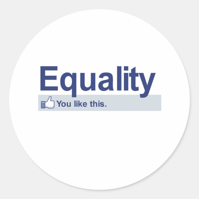 Sticker Rond J'aime l'égalité (Devant)