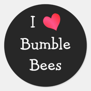 Sticker Rond J'Aime Les Abeilles Bumble
