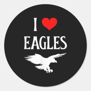 Sticker Rond J'Aime Les Aigles Je Coeur Les Aigles Oiseau De P