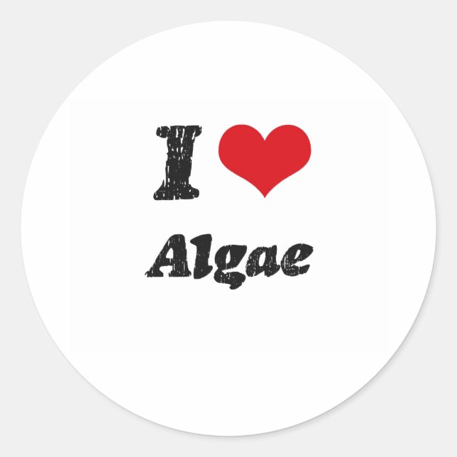 Sticker Rond J'aime les algues (Devant)