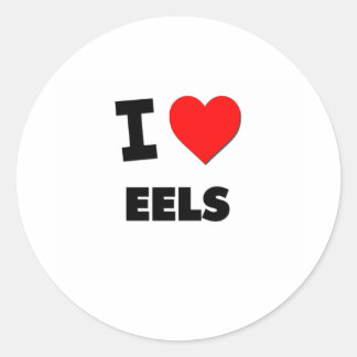 Sticker Rond J'aime les anguilles