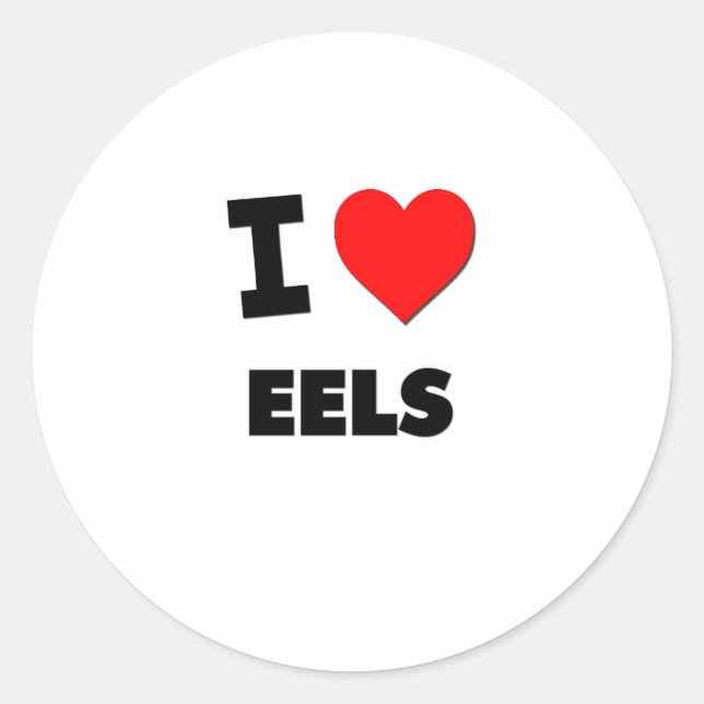 Sticker Rond J'aime les anguilles (Devant)