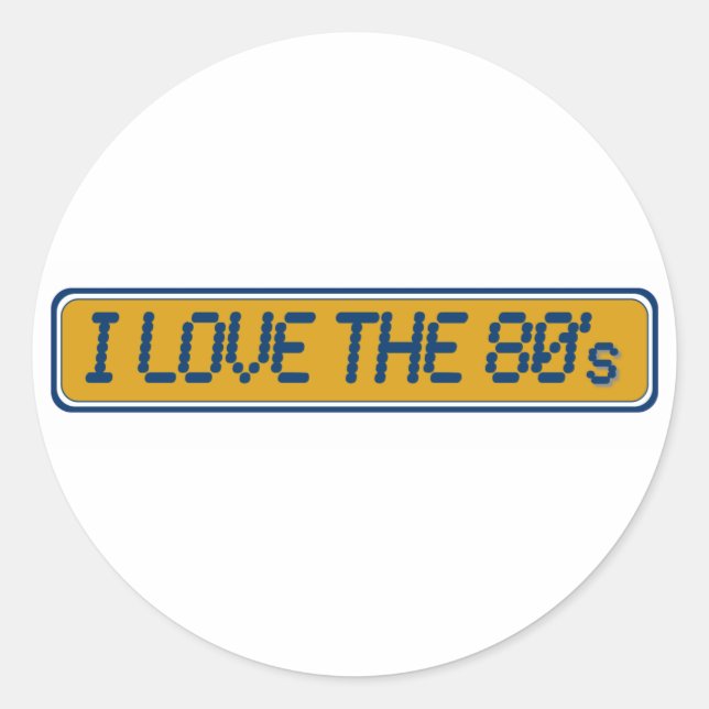 Sticker Rond J'Aime Les Années 80 (Devant)