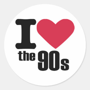 Sticker Rond J'aime les années 90