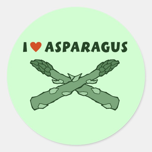 Sticker Rond J'Aime Les Asperges (Devant)