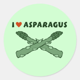 Sticker Rond J'Aime Les Asperges
