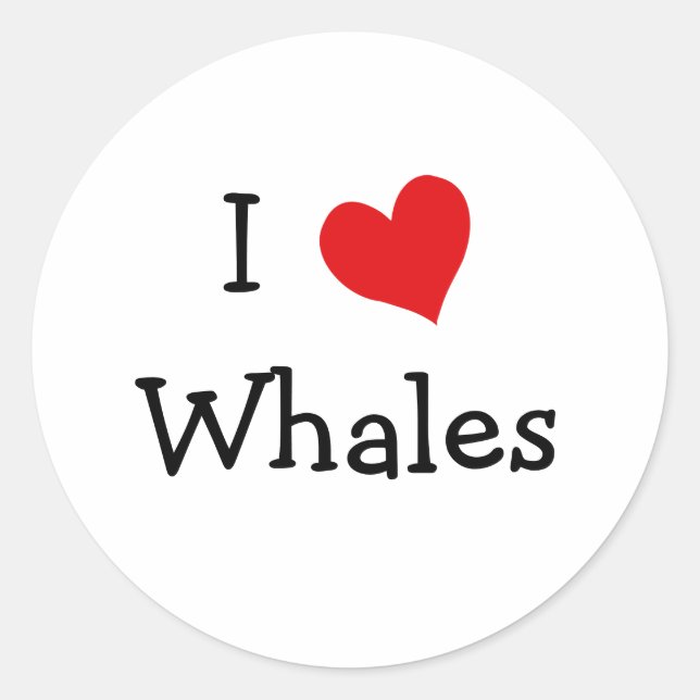 Sticker Rond J'aime les baleines (Devant)