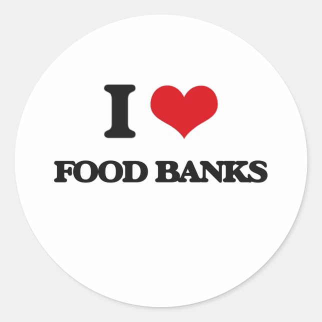 Sticker Rond J'aime les banques alimentaires (Devant)
