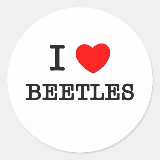STICKER ROND J'AIME LES BEETLES (Devant)