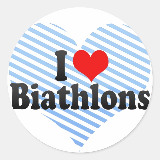 Sticker Rond J'aime les biathlons (Devant)